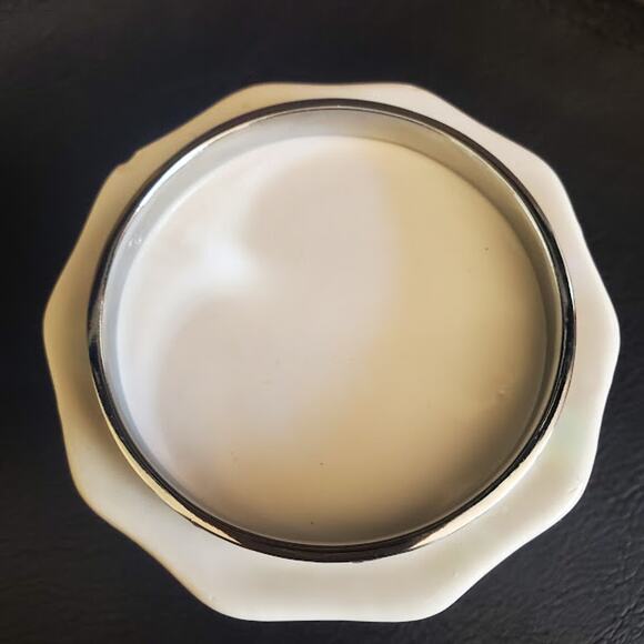 VTG Abalone Shell Inlay Bangle Bracelet Silver Tone with Ram Inserts Signed M - Picture 8 of 9